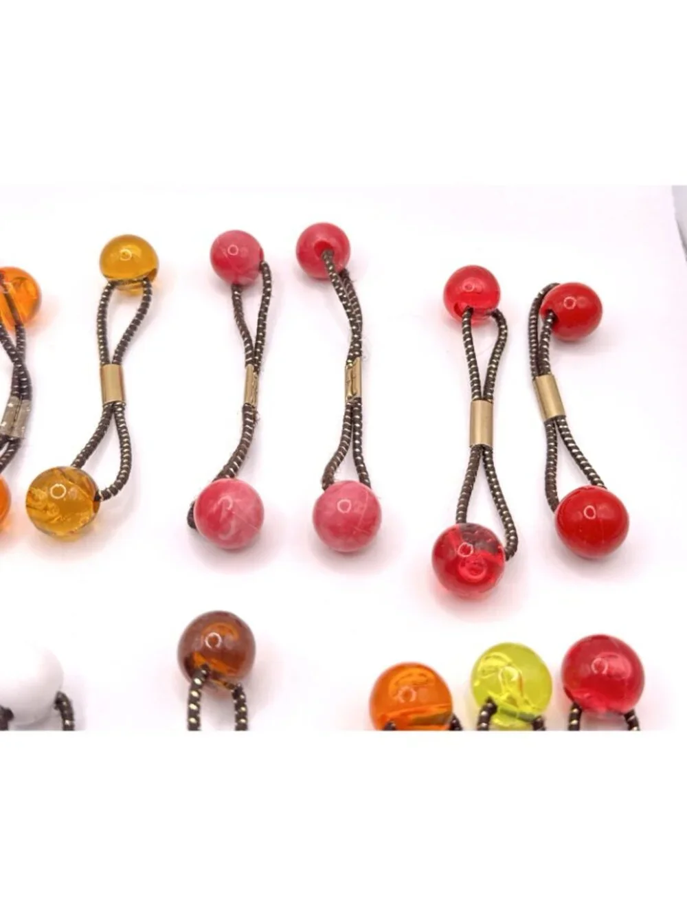 20 GOODY Vintage Ponytail Holders Twin Beads Medium Knocker Balls Hair Ties #2